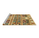 Sideview of Machine Washable Abstract Chrome Gold Yellow Rug, wshabs3310