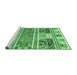 Sideview of Machine Washable Abstract Emerald Green Modern Area Rugs, wshabs3310emgrn