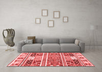 Machine Washable Abstract Red Modern Rug, wshabs3310red