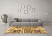 Machine Washable Abstract Brown Modern Rug in a Living Room,, wshabs3310brn