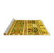 Sideview of Machine Washable Abstract Yellow Modern Rug, wshabs3310yw