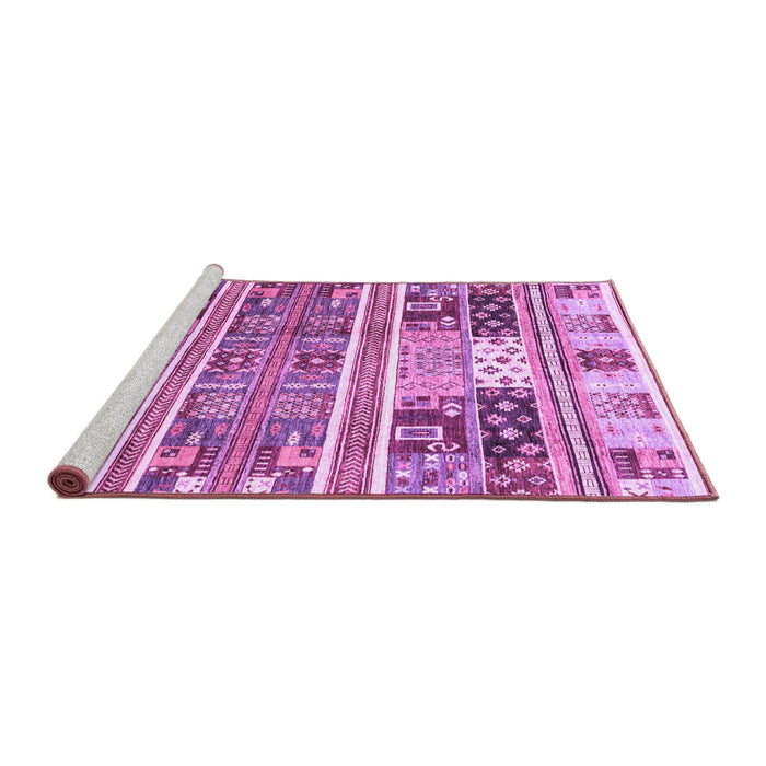 Sideview of Machine Washable Abstract Purple Modern Area Rugs, wshabs3310pur