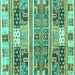 Square Abstract Turquoise Modern Rug, abs3310turq