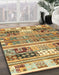 Abstract Chrome Gold Yellow Modern Rug in Family Room, abs3310