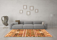 Machine Washable Abstract Orange Modern Rug, wshabs3310org