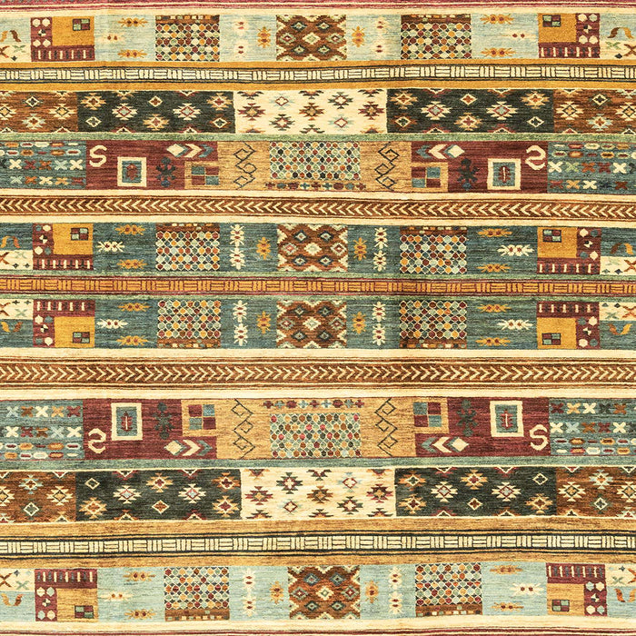 Square Machine Washable Abstract Chrome Gold Yellow Rug, wshabs3310