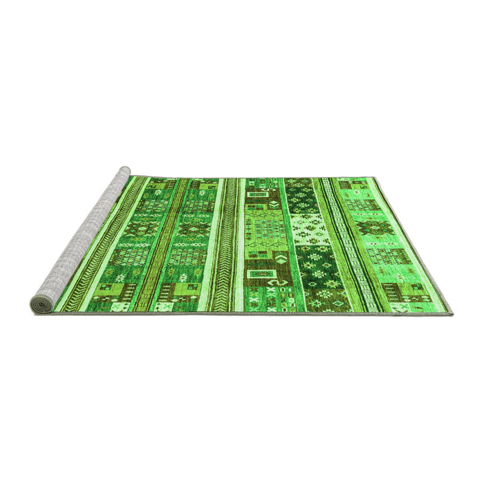 Sideview of Machine Washable Abstract Green Modern Area Rugs, wshabs3310grn