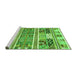 Sideview of Machine Washable Abstract Green Modern Area Rugs, wshabs3310grn