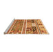 Sideview of Machine Washable Abstract Orange Modern Area Rugs, wshabs3310org