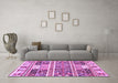 Machine Washable Abstract Purple Modern Area Rugs in a Living Room, wshabs3310pur