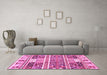 Machine Washable Abstract Pink Modern Rug in a Living Room, wshabs3310pnk