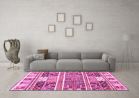 Machine Washable Abstract Pink Modern Rug, wshabs3310pnk