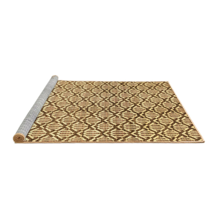 Sideview of Machine Washable Abstract Mustard Yellow Rug, wshabs3311