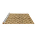 Sideview of Machine Washable Abstract Mustard Yellow Rug, wshabs3311