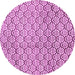 Round Machine Washable Abstract Purple Modern Area Rugs, wshabs3311pur