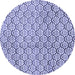 Round Machine Washable Abstract Blue Modern Rug, wshabs3311blu