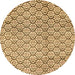 Round Abstract Mustard Yellow Modern Rug, abs3311