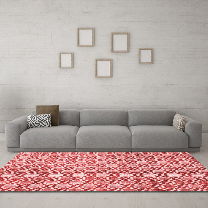 Modern Red Washable Rugs