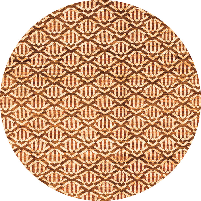 Round Abstract Orange Modern Rug, abs3311org