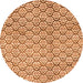 Round Abstract Orange Modern Rug, abs3311org