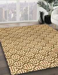 Abstract Mustard Yellow Modern Rug, abs3311