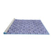 Sideview of Machine Washable Abstract Blue Modern Rug, wshabs3311blu