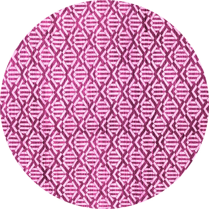Round Abstract Pink Modern Rug, abs3311pnk
