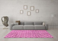 Machine Washable Abstract Pink Modern Rug, wshabs3311pnk