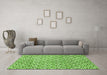 Machine Washable Abstract Green Modern Area Rugs in a Living Room,, wshabs3311grn