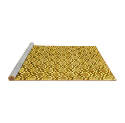 Sideview of Machine Washable Abstract Yellow Modern Rug, wshabs3311yw