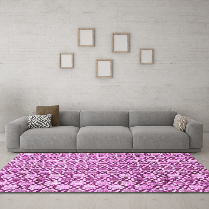 Machine Washable Abstract Purple Modern Area Rugs in a Living Room, wshabs3311pur