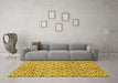 Machine Washable Abstract Yellow Modern Rug in a Living Room, wshabs3311yw