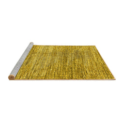 Sideview of Machine Washable Abstract Yellow Modern Rug, wshabs3312yw