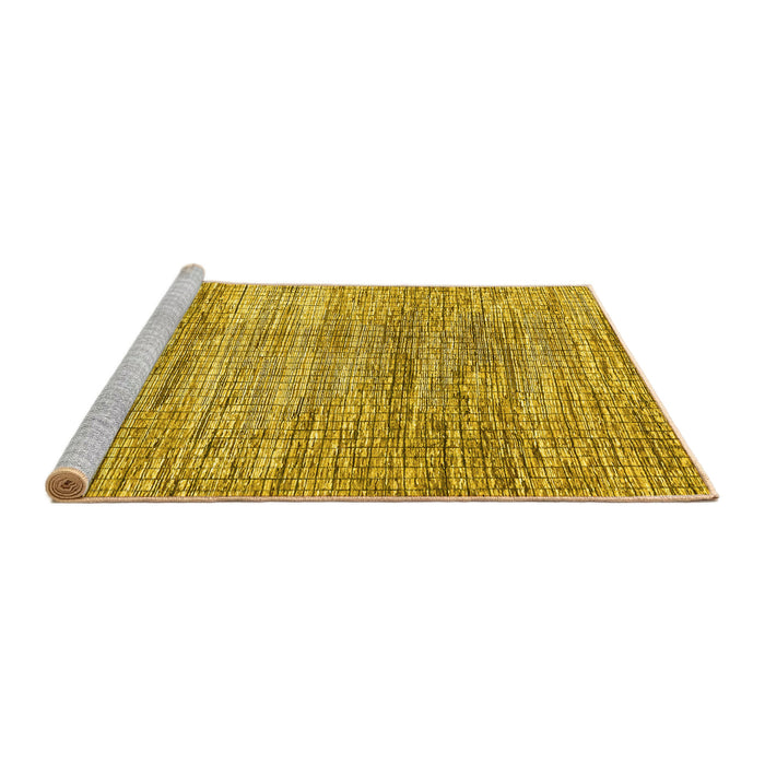 Sideview of Machine Washable Abstract Yellow Modern Rug, wshabs3312yw