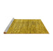 Sideview of Machine Washable Abstract Yellow Modern Rug, wshabs3312yw