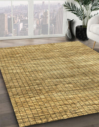 Abstract Chrome Gold Yellow Modern Rug, abs3312