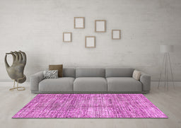 Machine Washable Abstract Purple Modern Area Rugs in a Living Room, wshabs3312pur