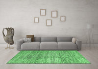 Machine Washable Abstract Emerald Green Modern Rug, wshabs3312emgrn