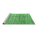 Sideview of Machine Washable Abstract Emerald Green Modern Area Rugs, wshabs3312emgrn