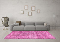 Machine Washable Abstract Pink Modern Rug, wshabs3312pnk