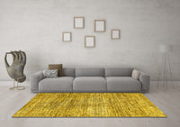 Machine Washable Abstract Yellow Modern Rug, wshabs3312yw