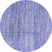 Round Abstract Blue Modern Rug, abs3312blu