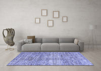 Machine Washable Abstract Blue Modern Rug, wshabs3312blu