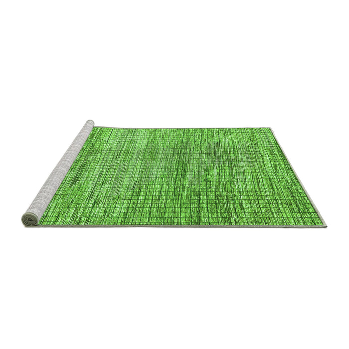Sideview of Machine Washable Abstract Green Modern Area Rugs, wshabs3312grn