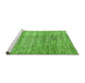 Sideview of Machine Washable Abstract Green Modern Area Rugs, wshabs3312grn