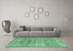 Machine Washable Abstract Turquoise Modern Area Rugs in a Living Room,, wshabs3312turq