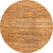 Round Machine Washable Abstract Orange Modern Area Rugs, wshabs3312org