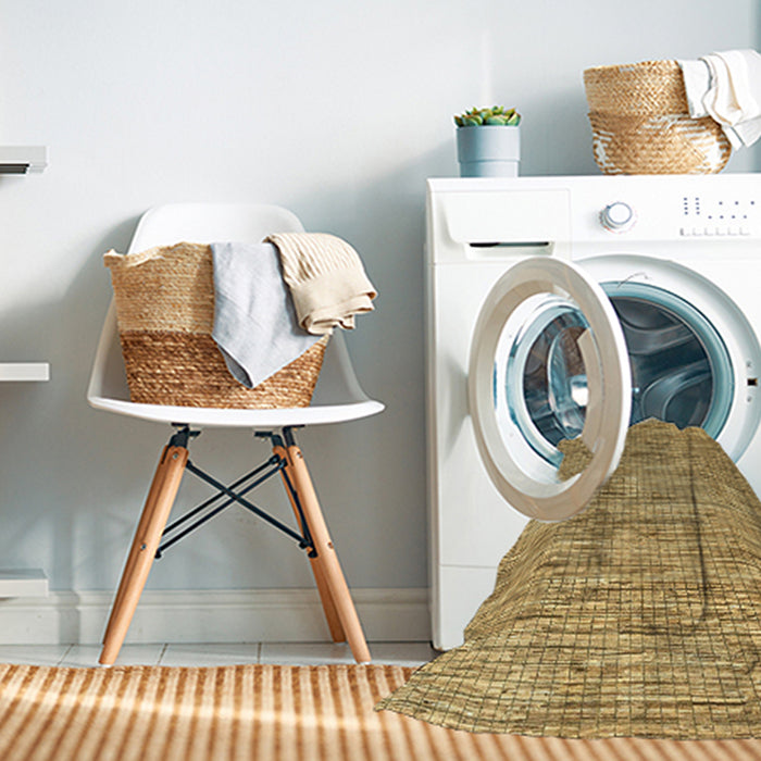 Machine Washable Abstract Chrome Gold Yellow Rug in a Washing Machine, wshabs3312