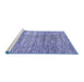 Sideview of Machine Washable Abstract Blue Modern Rug, wshabs3312blu