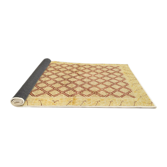Sideview of Abstract Mustard Yellow Modern Rug, abs3313